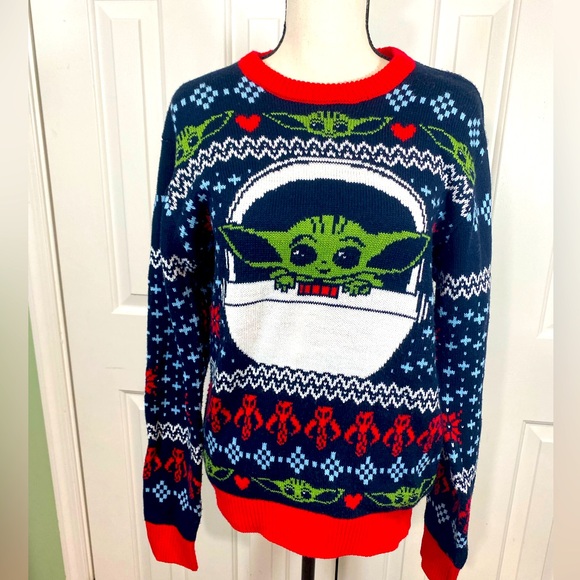 💥HP Holiday Grogu original Stars wars and mandalorian sweater by GeekNet S - Picture 1 of 9